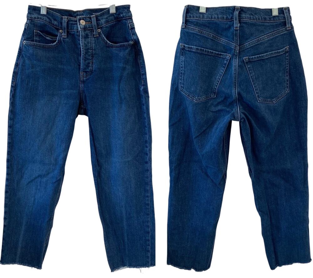 OLD NAVY Extra High Rise Curvy Sky Hi Straight Jeans Size 2 Medium Blue Wash